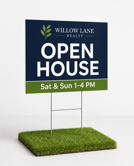 Custom yard sign 24 x 18 on H-stake