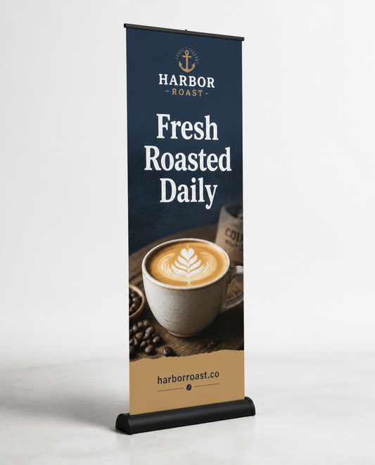 Retractable banner stand 33 x 81 with black base