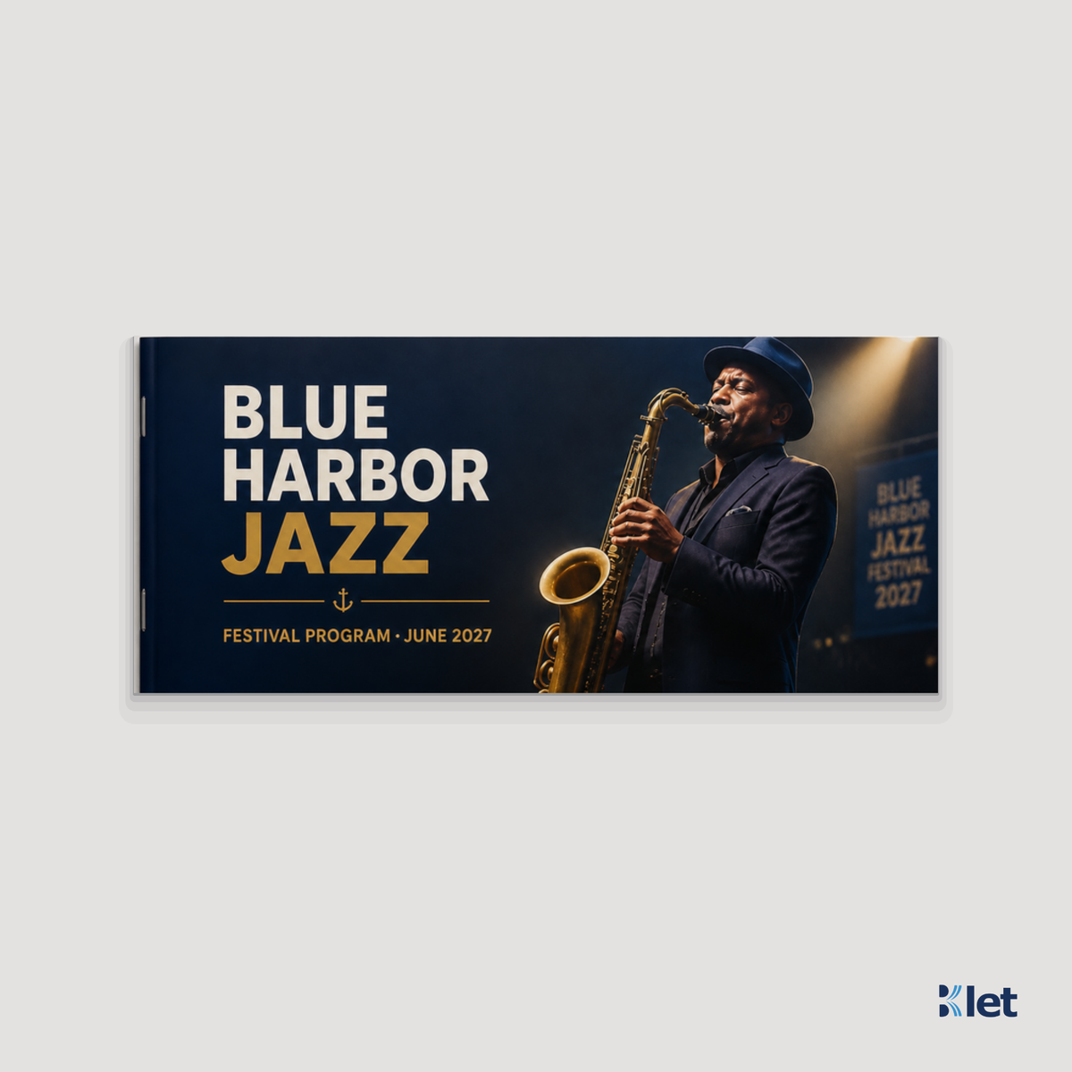 Custom 9 x 4 all-cardstock booklet, closed front cover