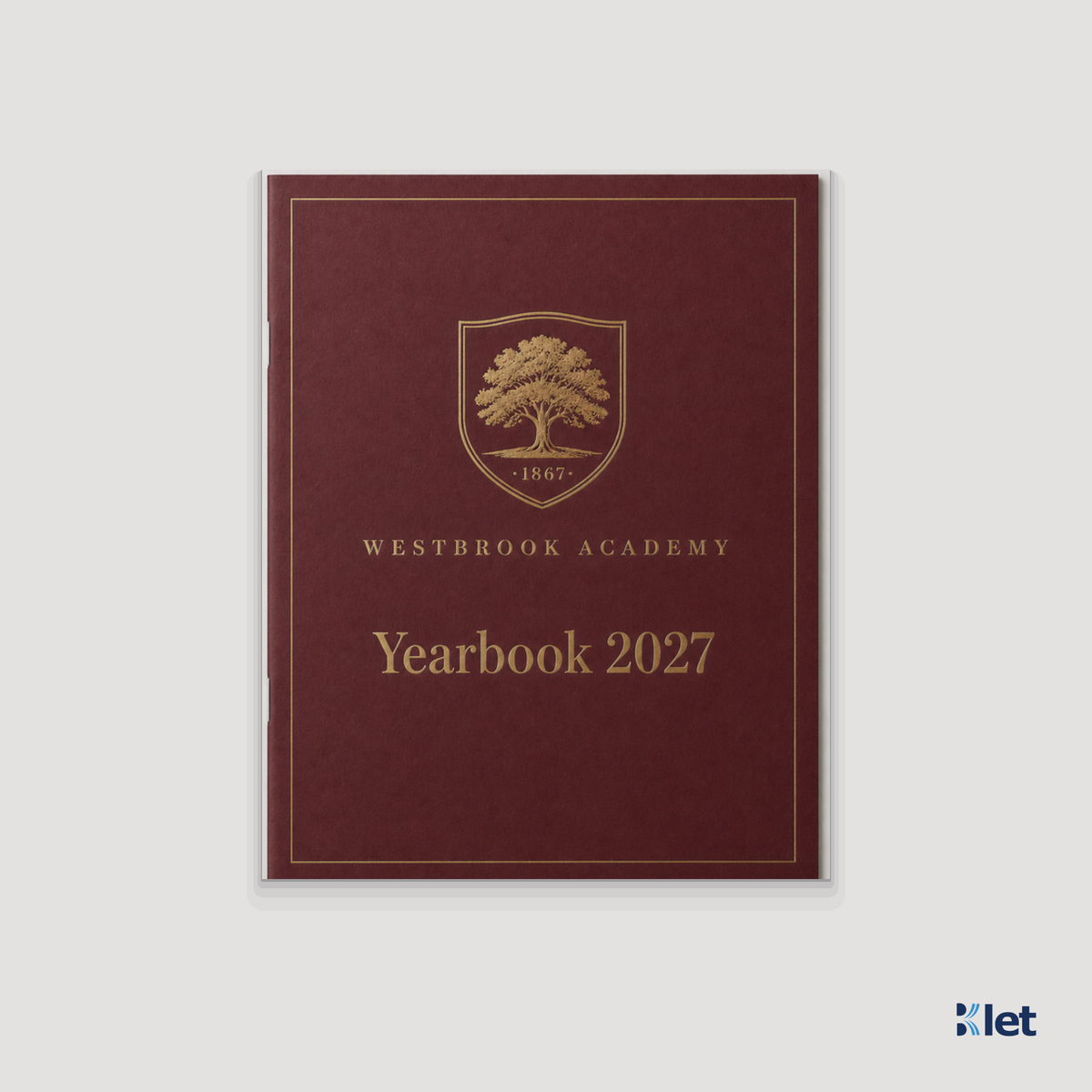 Custom 8 x 10 all-cardstock booklet, closed front cover