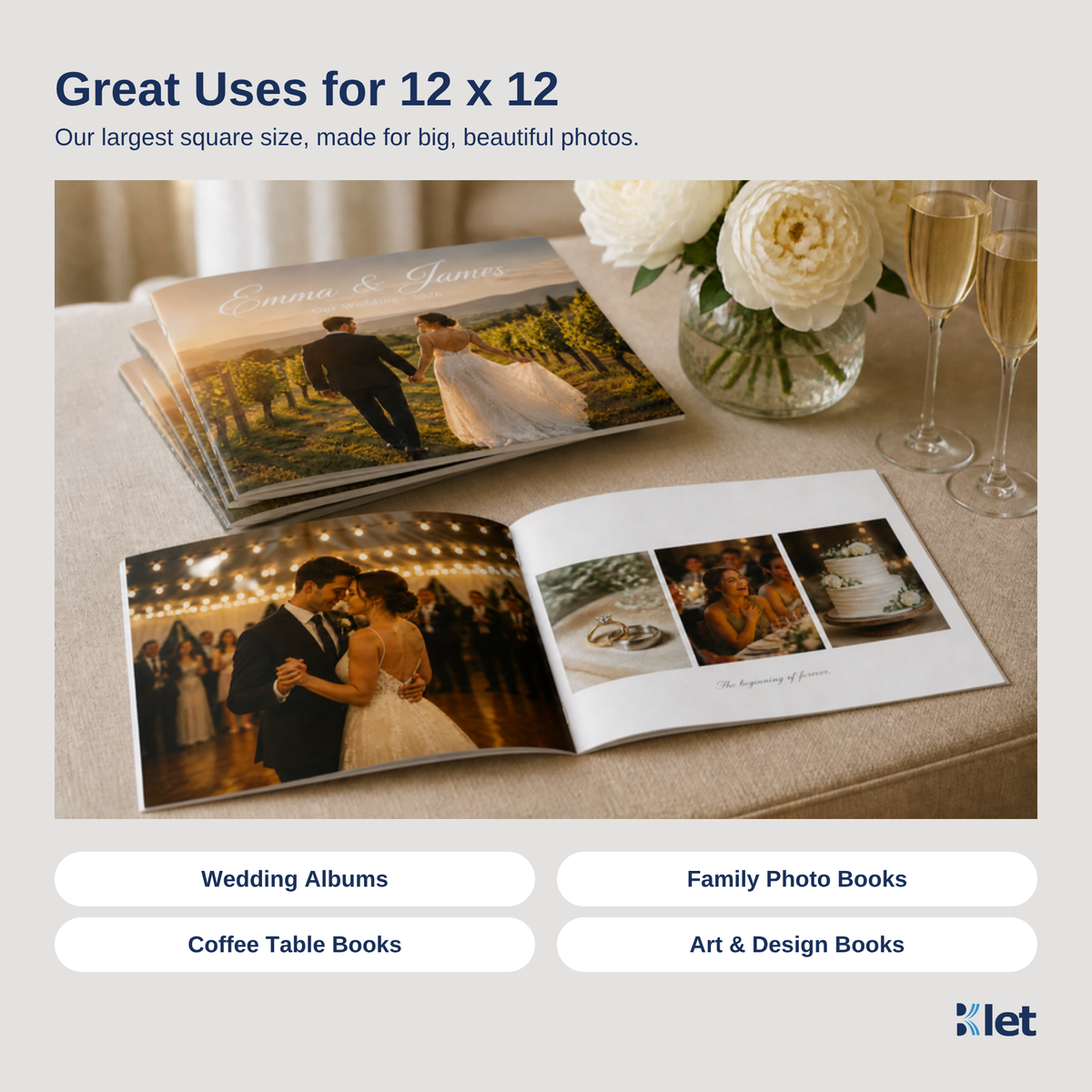 Great uses for 12 x 12 saddle-stitched all-cardstock booklets