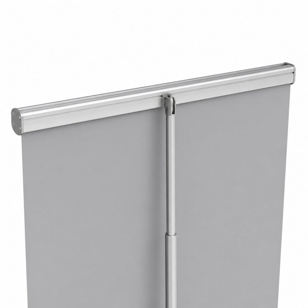 Retractable banner stand top rail and support pole