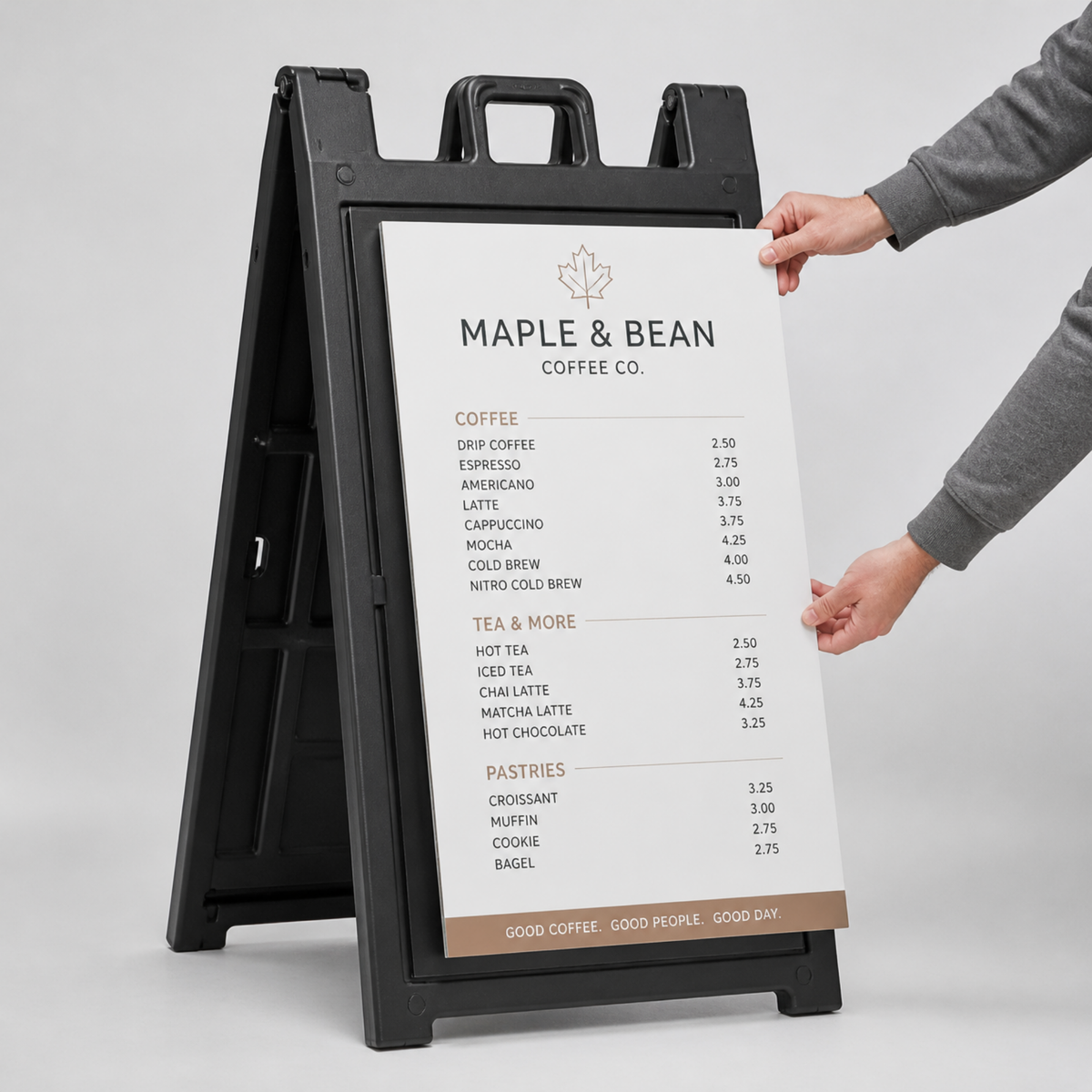 Deluxe A-frame with slide-in insert