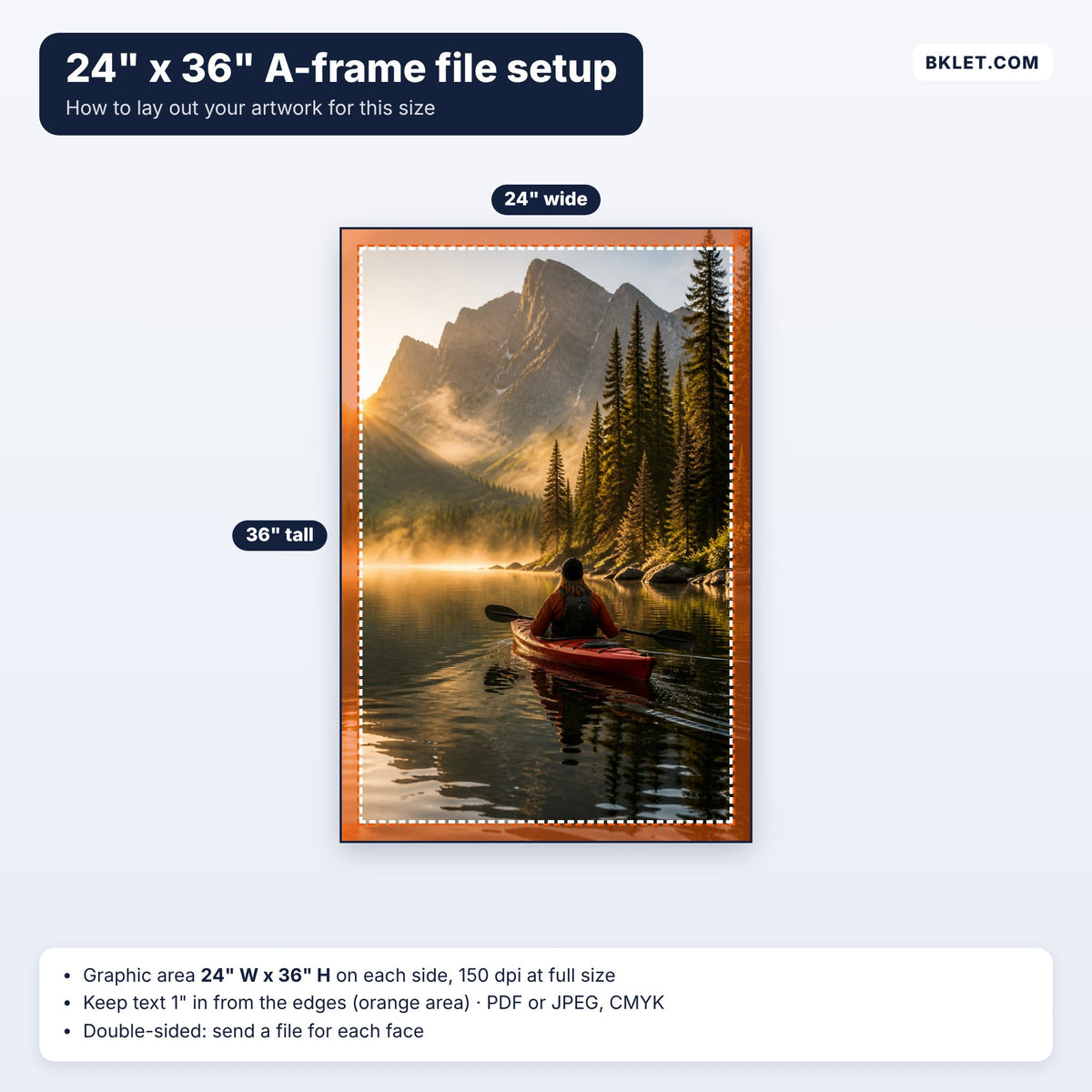 24" x 36" A-frame sign file setup guide