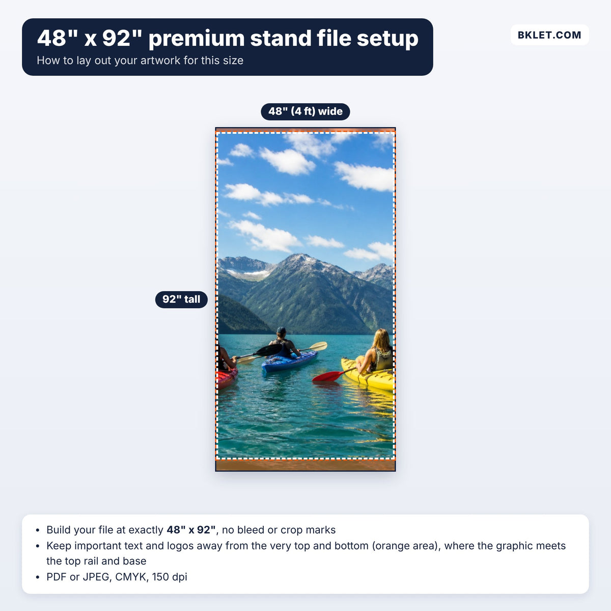 48" x 92" premium retractable banner file setup guide