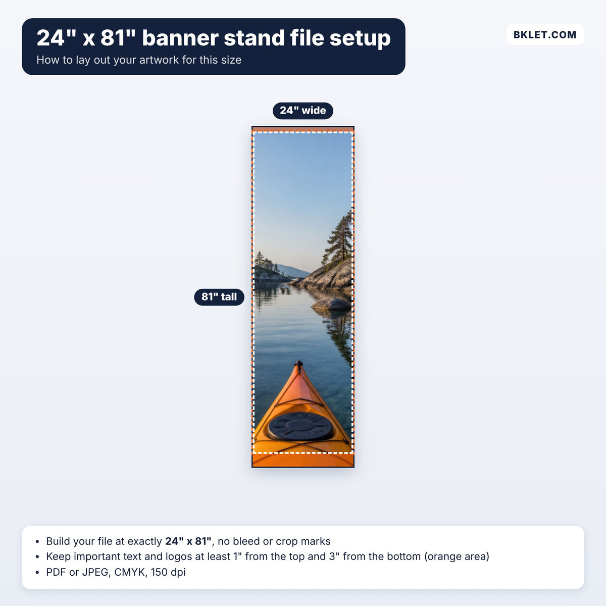 24" x 81" retractable banner file setup guide