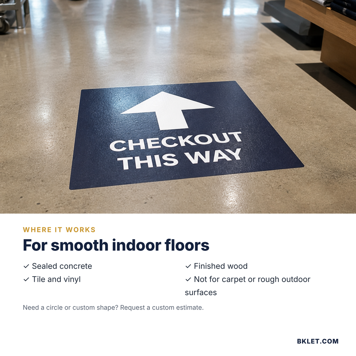 Floor graphics for smooth indoor floors