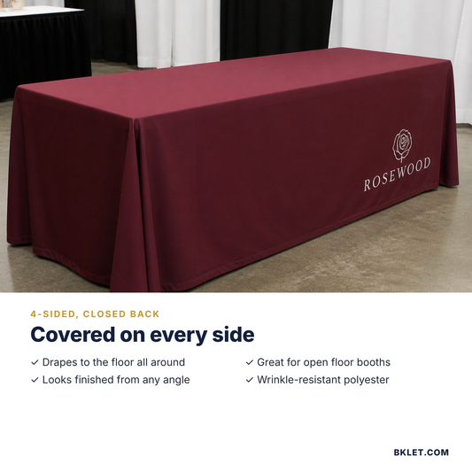 4-sided closed back table throw