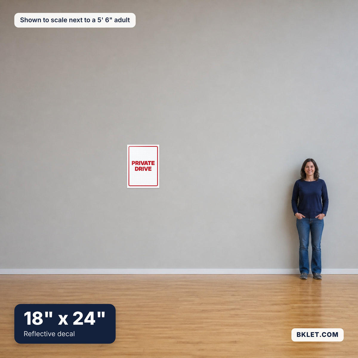18 x 24 in shown to scale next to an adult