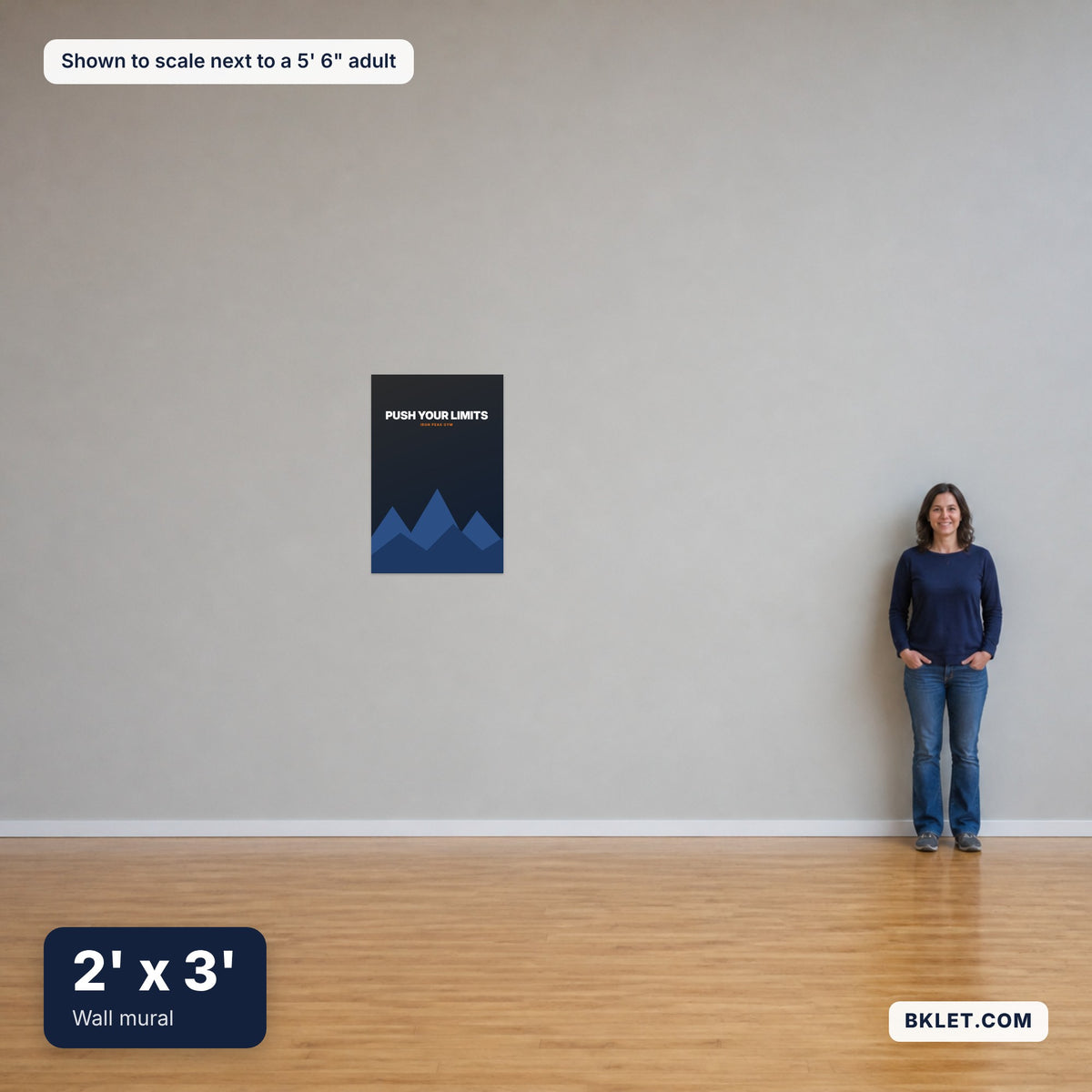2' x 3' shown to scale next to an adult