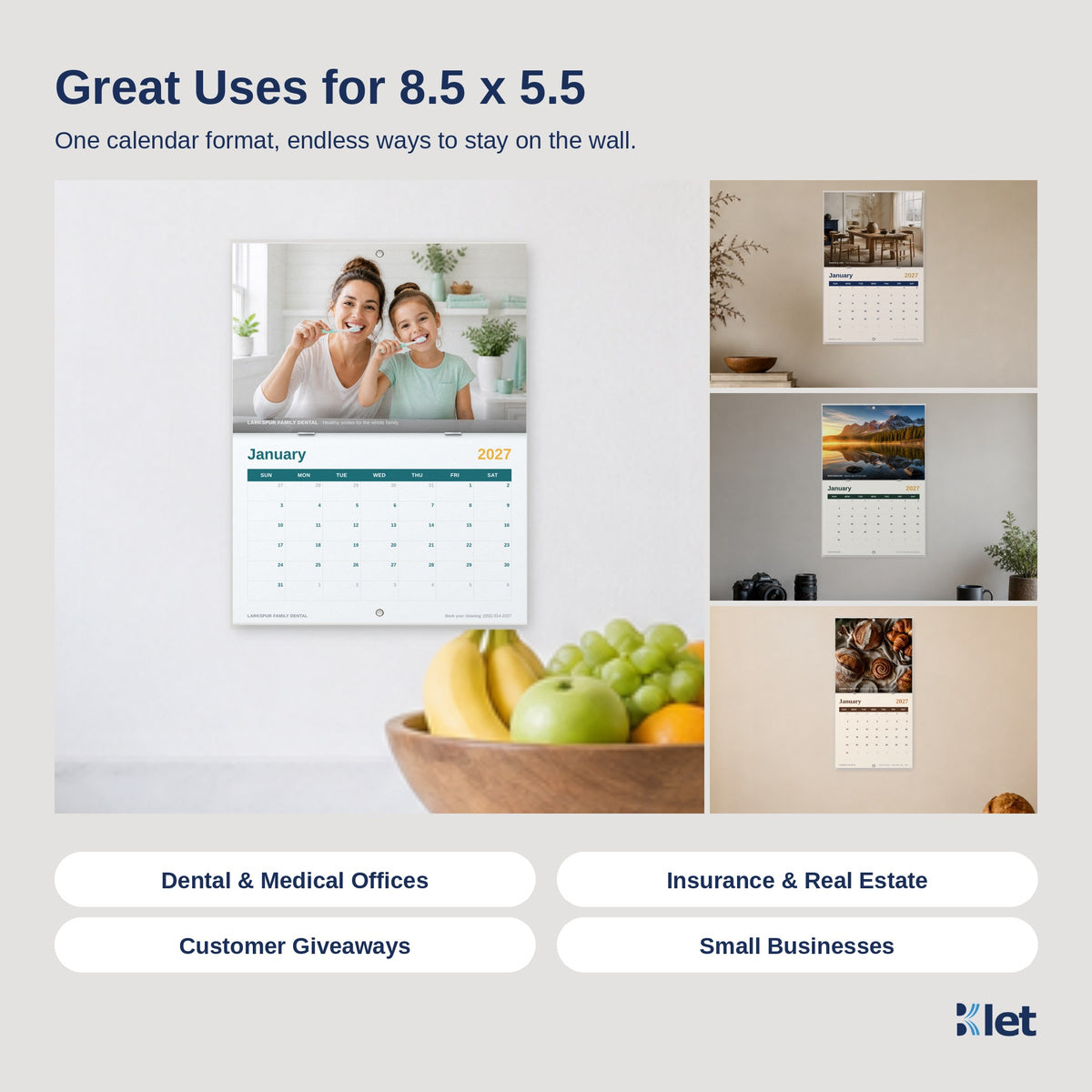 Great uses for 8.5 x 5.5 wall calendars