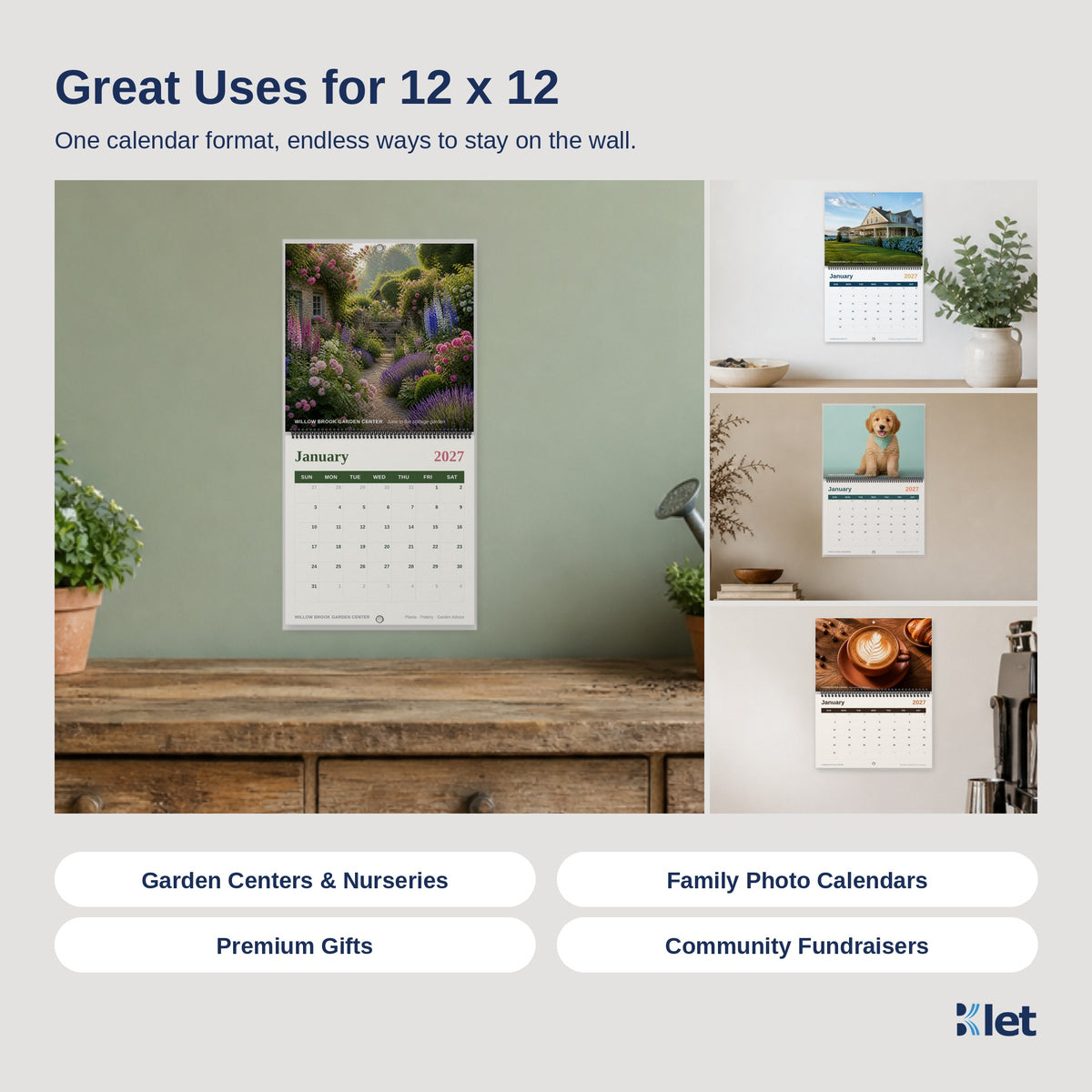 Uses for 12 x 12 spiral wall calendars