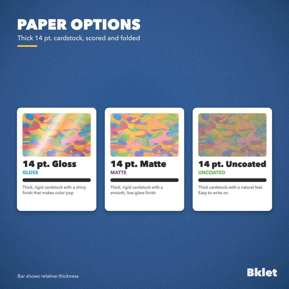 Greeting card paper options