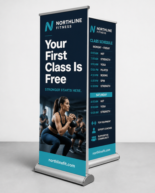 Deluxe retractable banner stand, double-sided