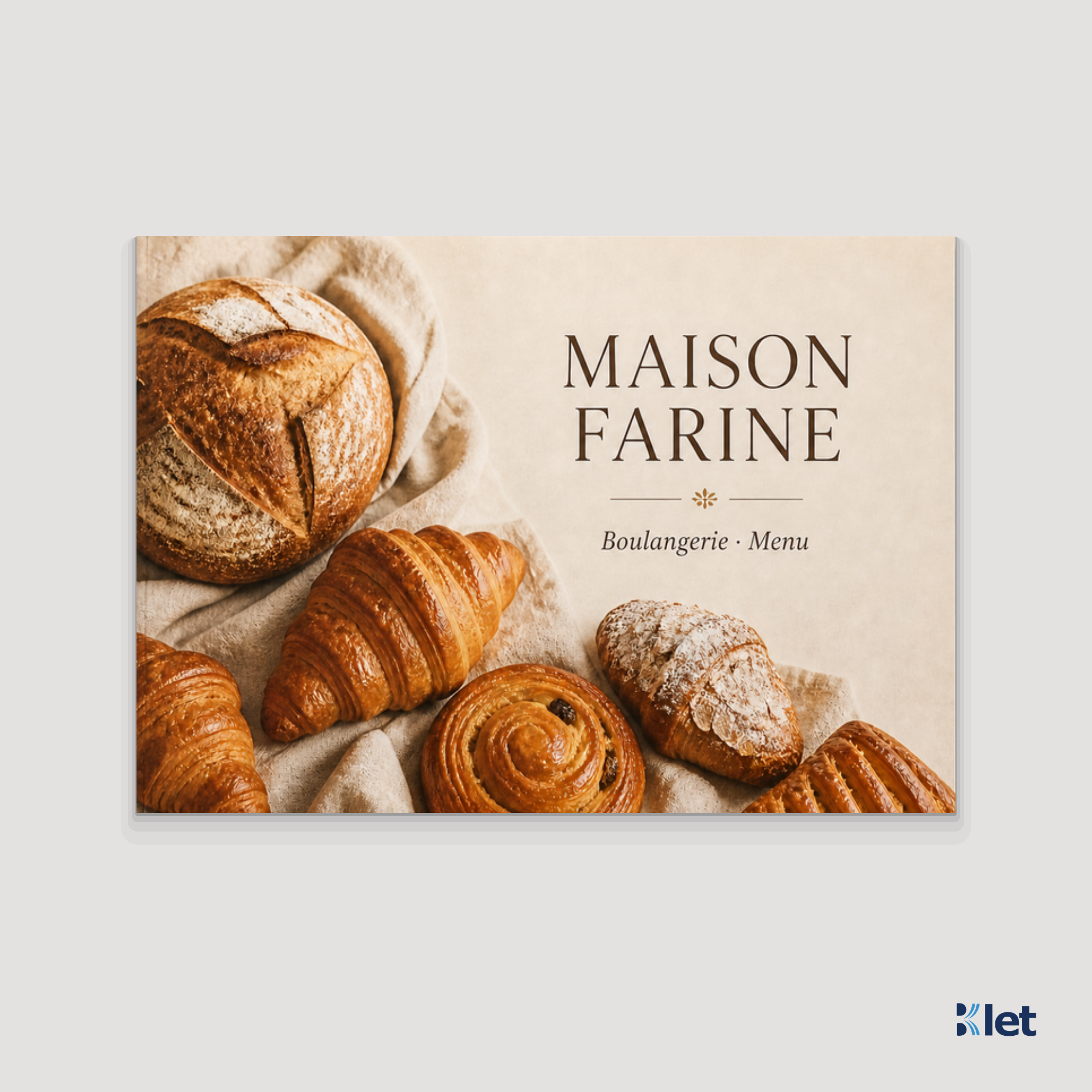Custom A5 landscape all-cardstock booklet, closed front cover