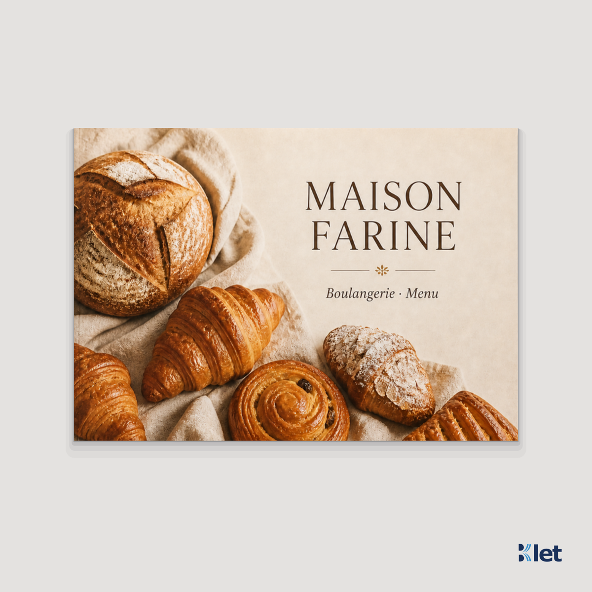 Custom A5 landscape all-cardstock booklet, closed front cover