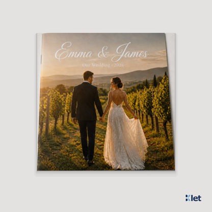 Custom 12 x 12 all-cardstock booklet, closed front cover