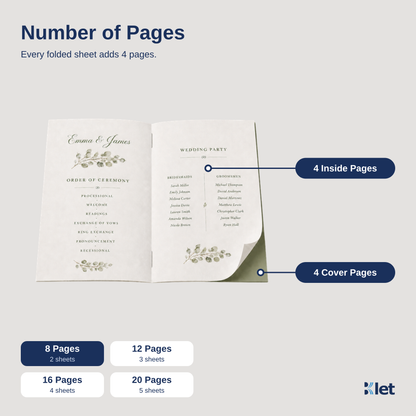 Page count options for 5 x 8 all-cardstock booklets
