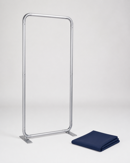 Tension stand aluminum frame and stretch fabric graphic