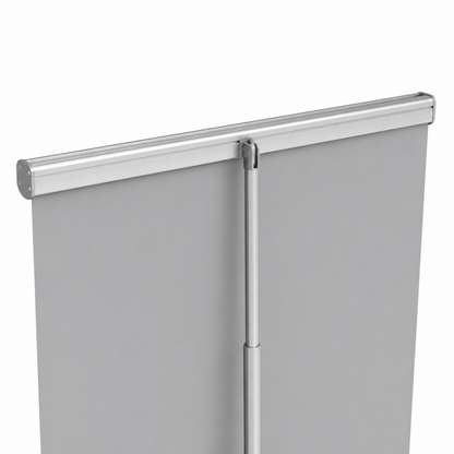 Retractable banner stand top rail and support pole