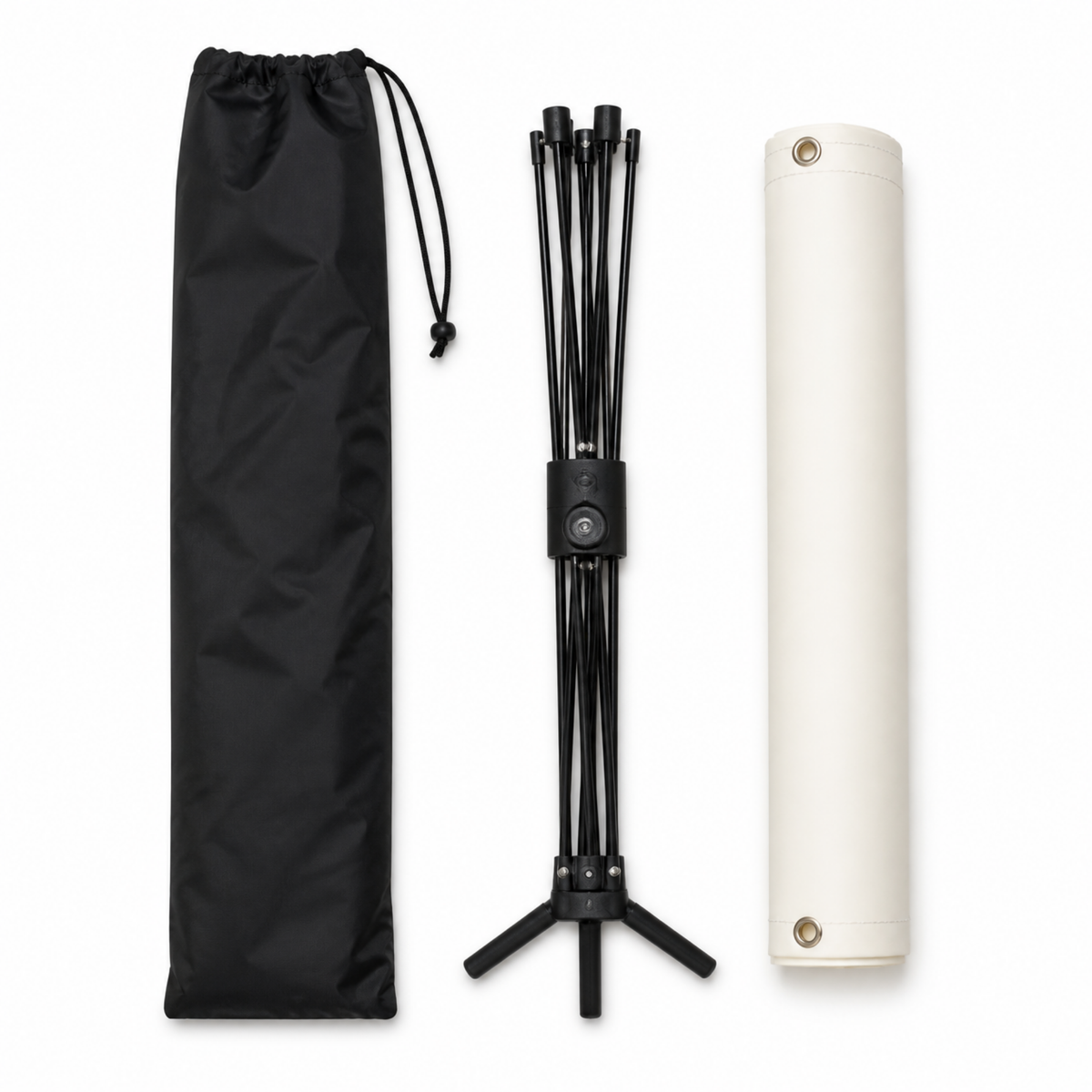 Included nylon bag, X-frame and banner