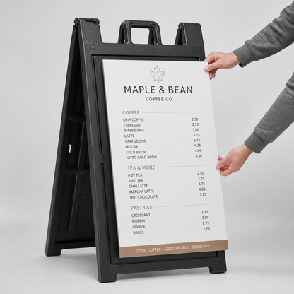 Deluxe A-frame with slide-in insert