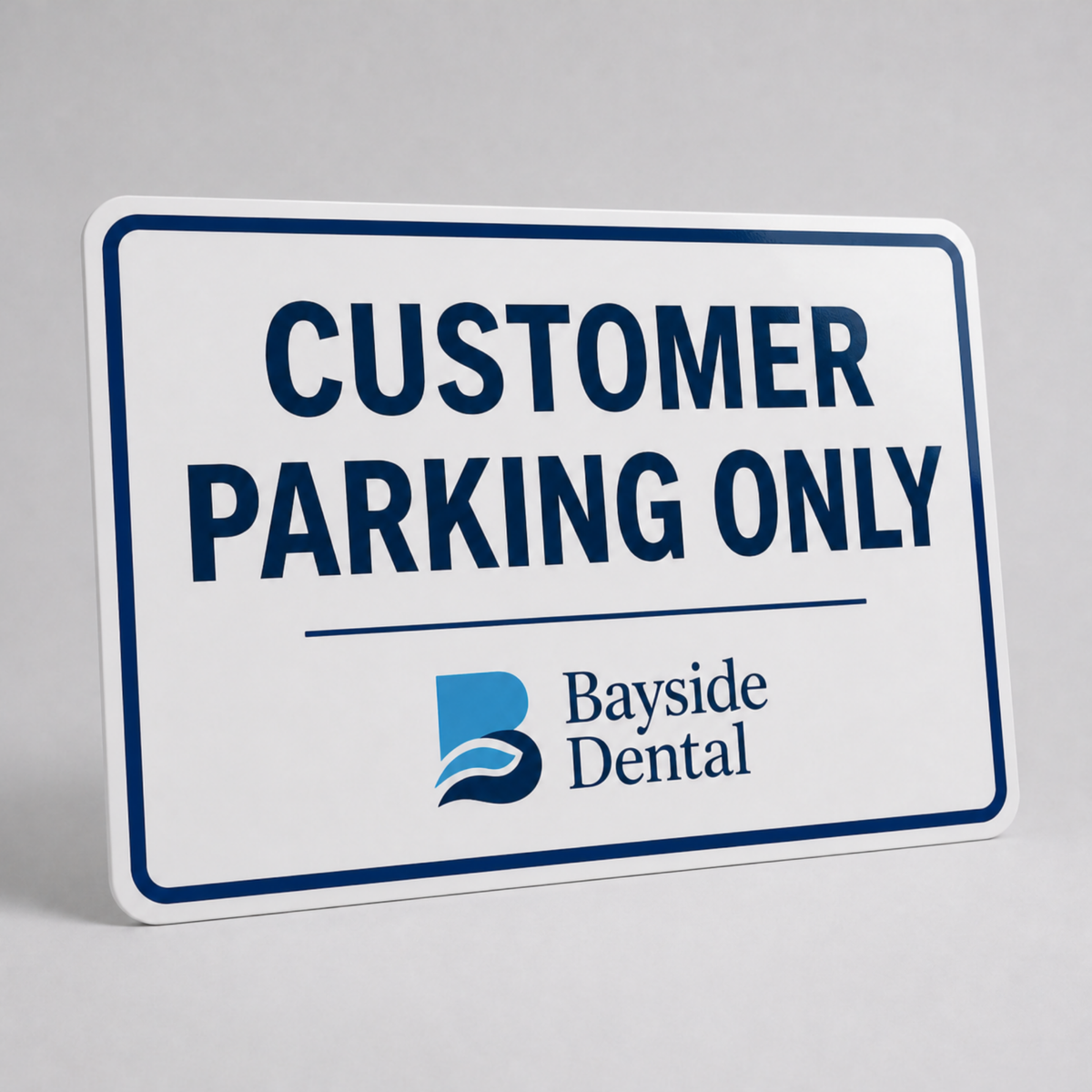 Landscape aluminum customer parking sign