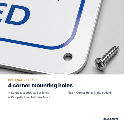 Optional 4 corner mounting holes