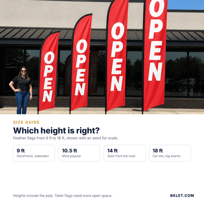 Feather flag height guide