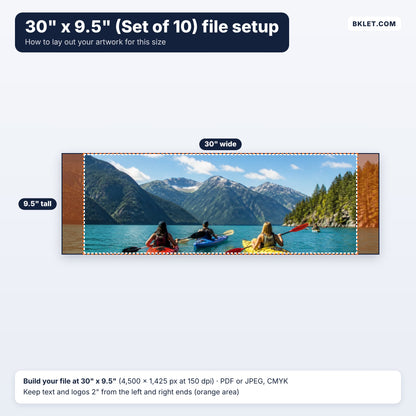 30" x 9.5" (Set of 10) file setup guide