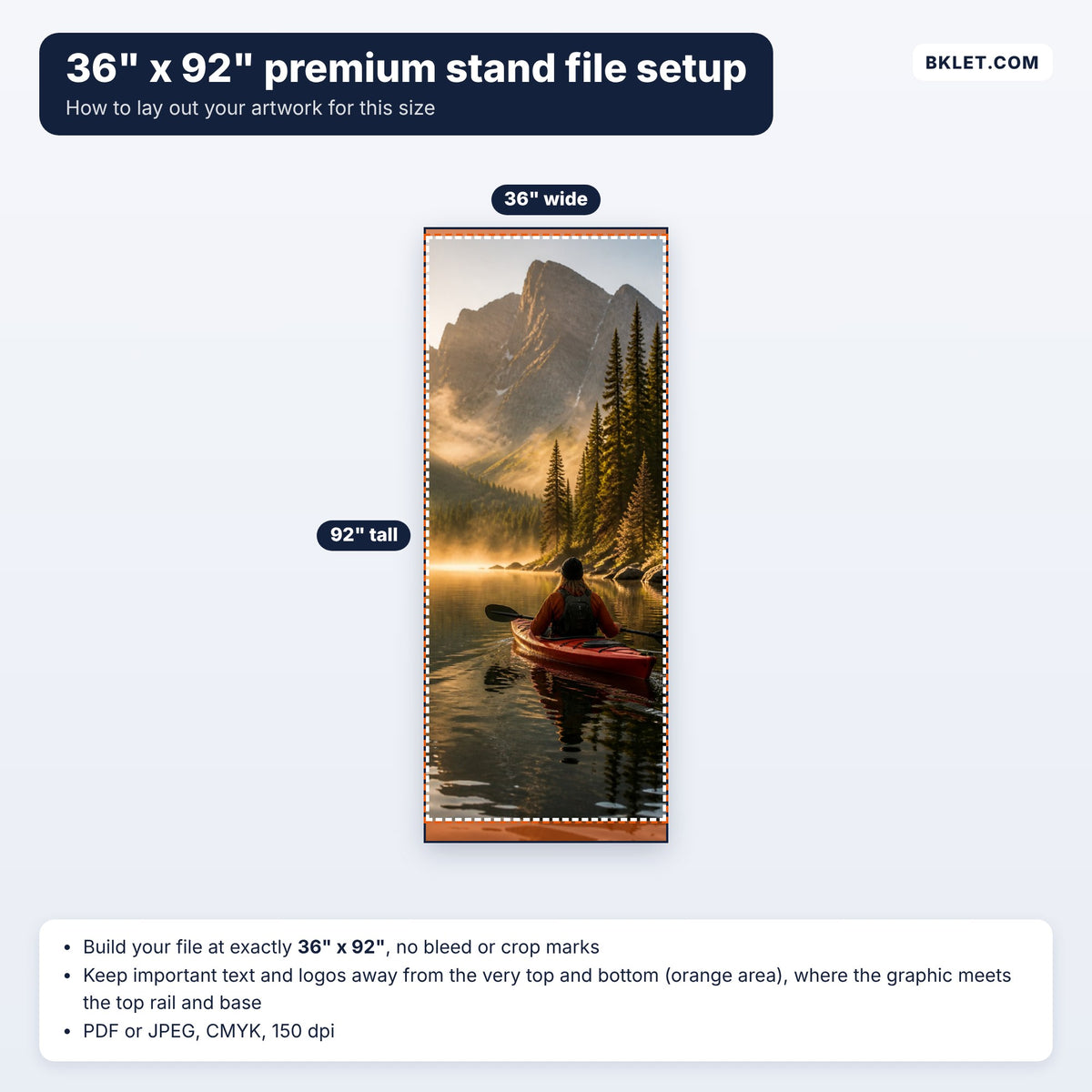 36" x 92" premium retractable banner file setup guide