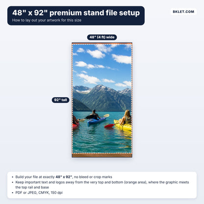 48" x 92" premium retractable banner file setup guide