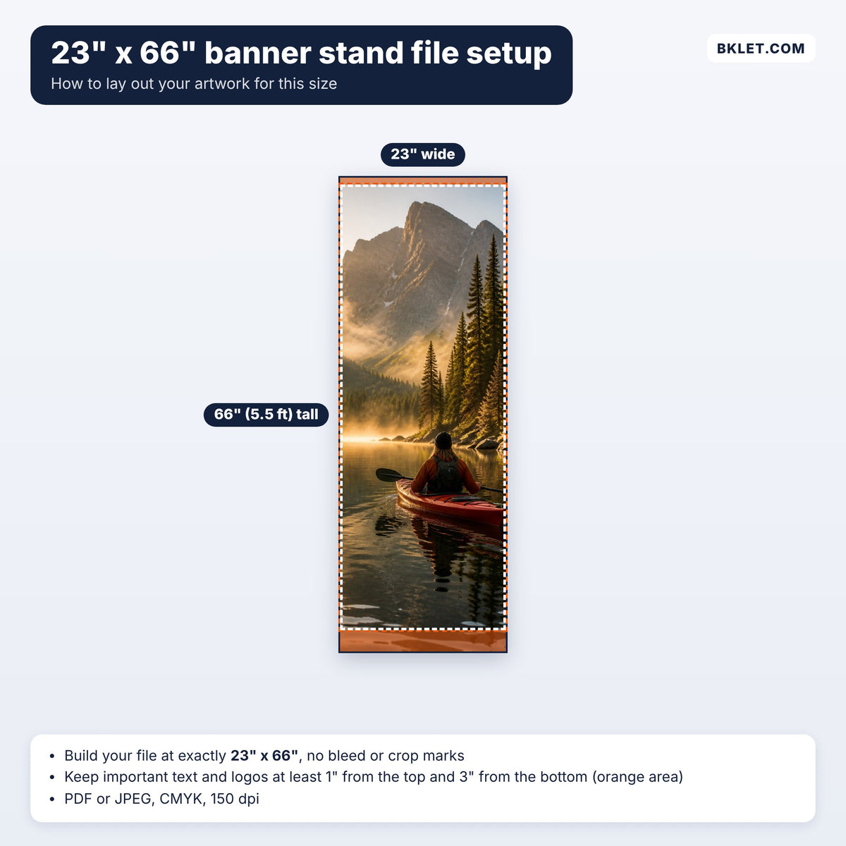 23" x 66" retractable banner file setup guide