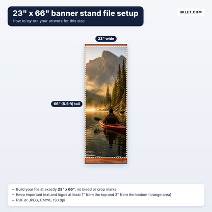 23" x 66" retractable banner file setup guide