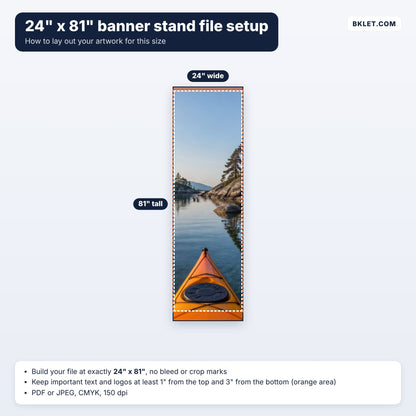 24" x 81" retractable banner file setup guide