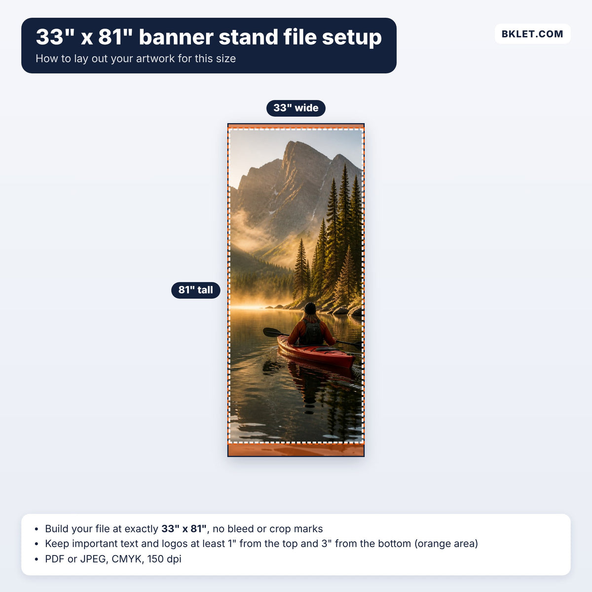 33" x 81" retractable banner file setup guide