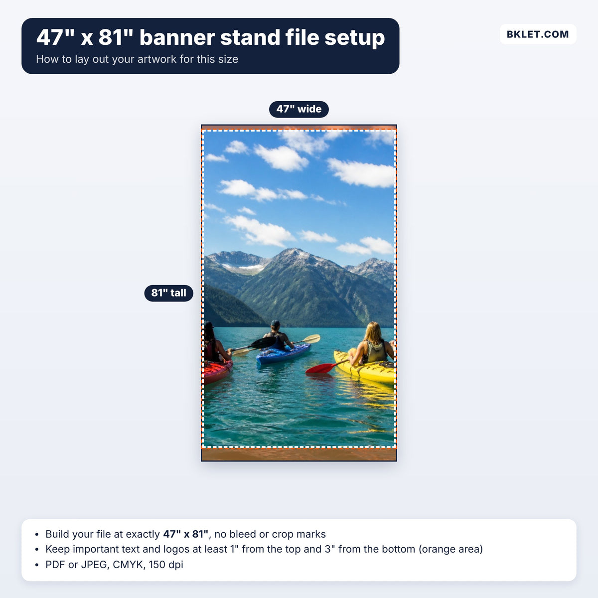 47" x 81" retractable banner file setup guide