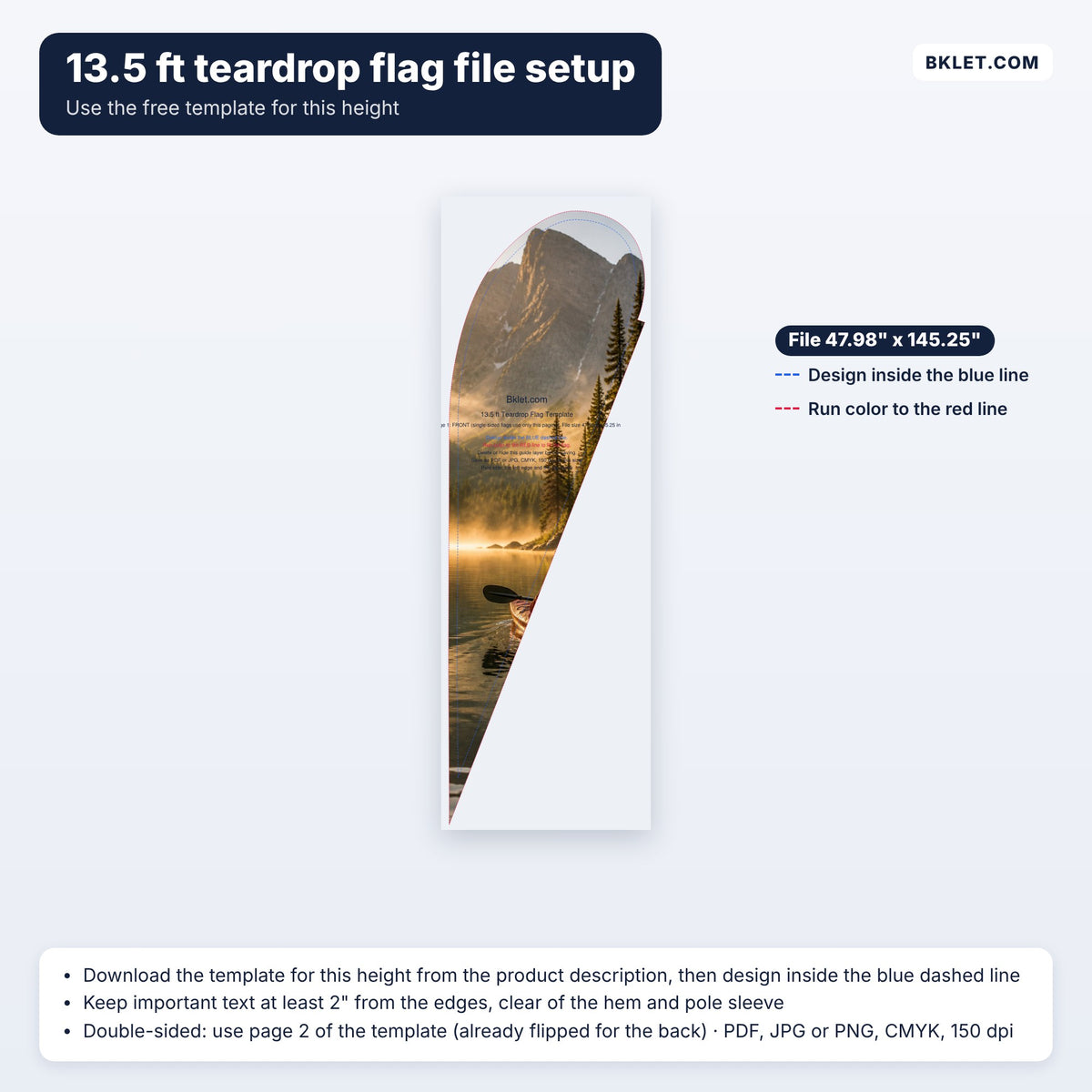 13.5 ft teardrop flag file setup guide