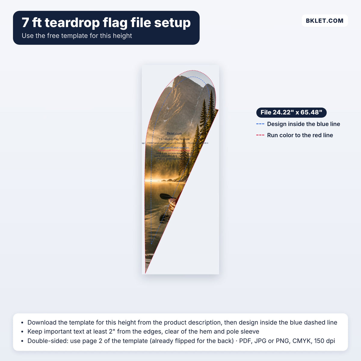 7 ft teardrop flag file setup guide