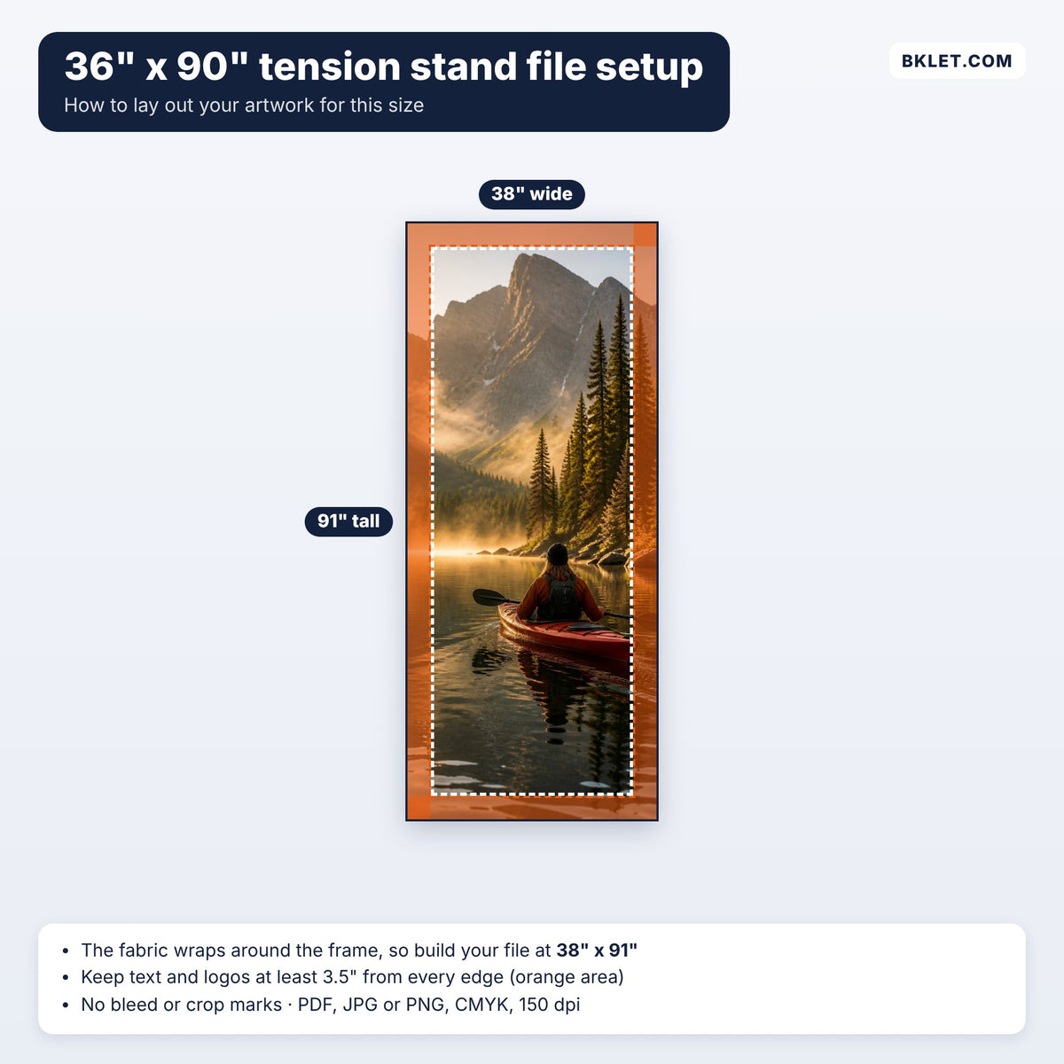 36" x 90" tension fabric stand file setup guide