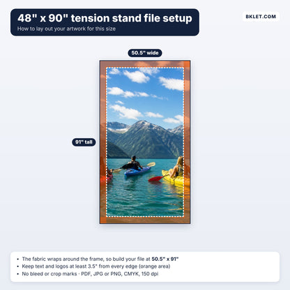 48" x 90" tension fabric stand file setup guide
