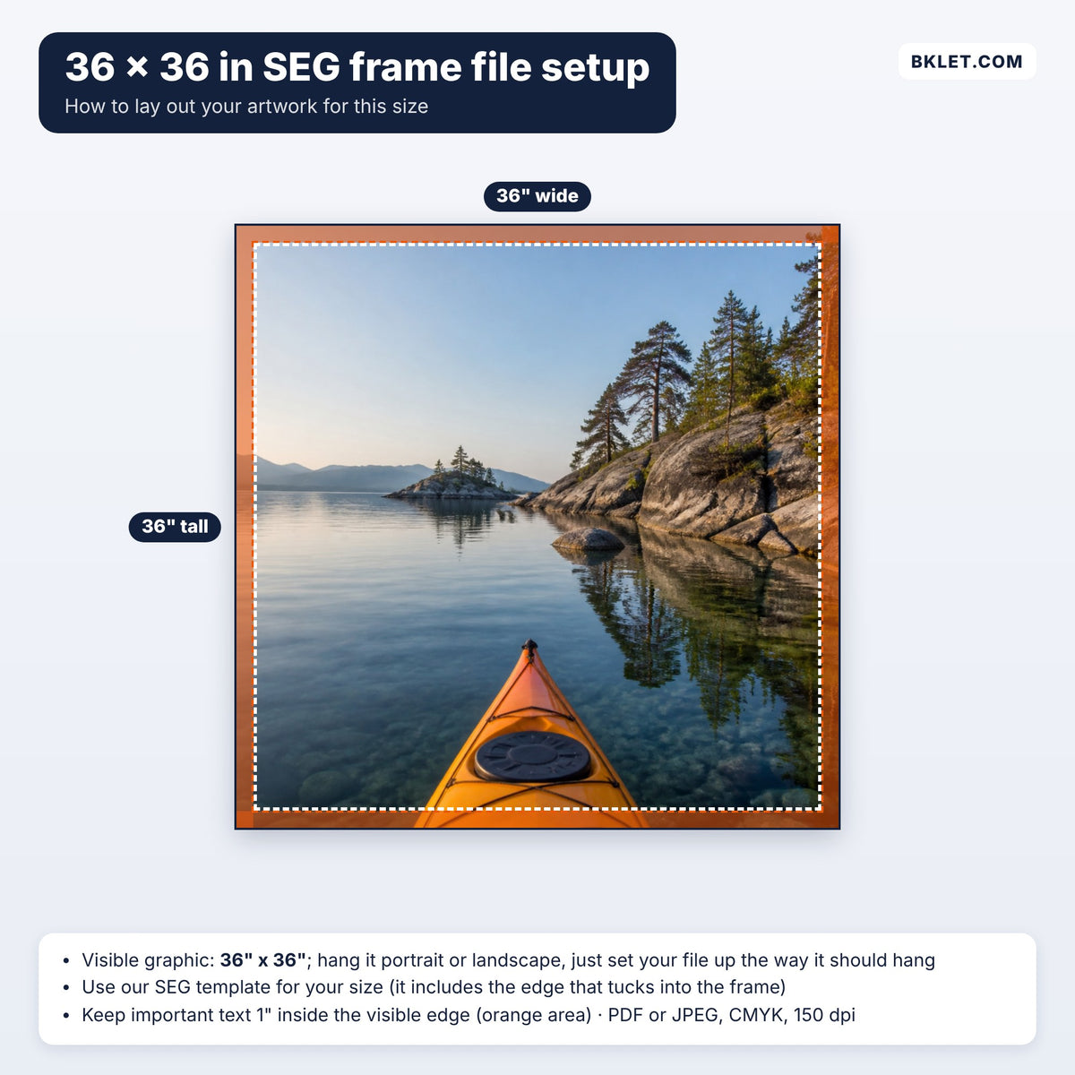 36 x 36 in wall SEG frame file setup guide