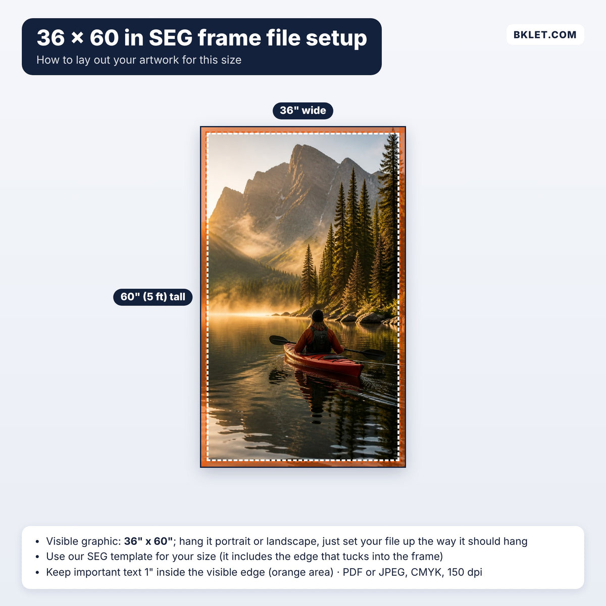36 x 60 in wall SEG frame file setup guide