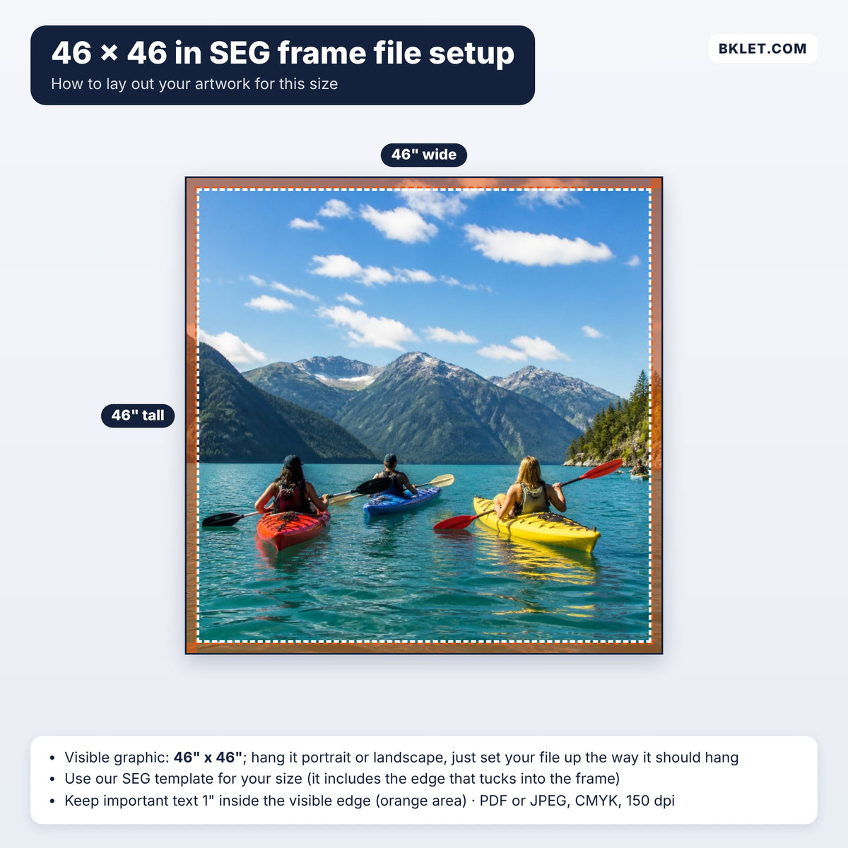 46 x 46 in wall SEG frame file setup guide