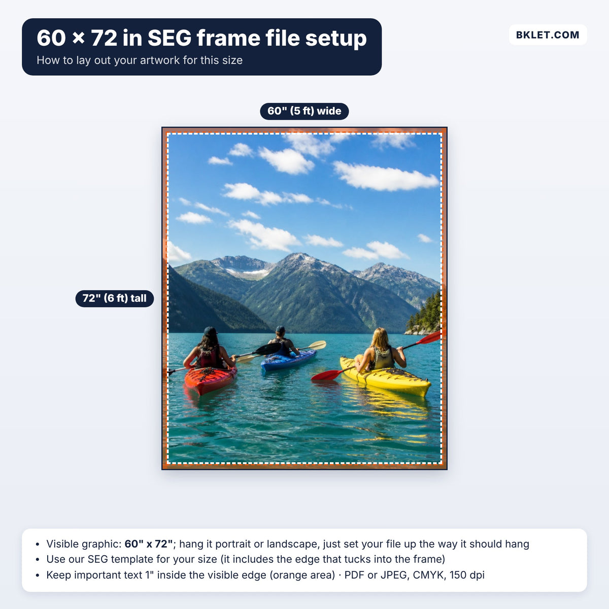 60 x 72 in wall SEG frame file setup guide