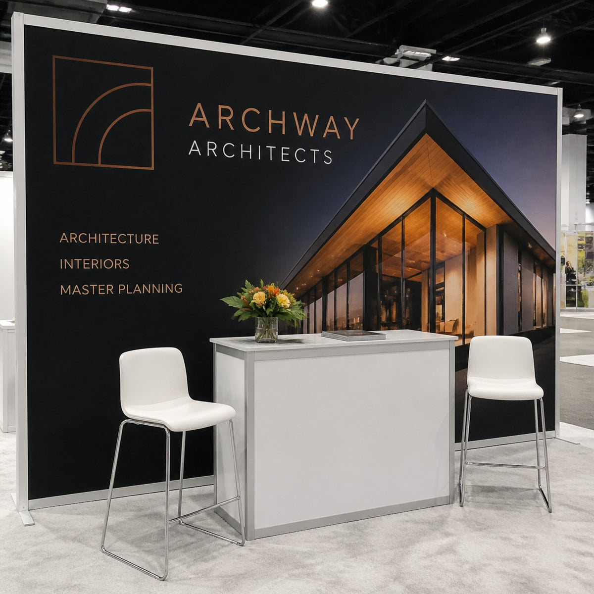 SEG fabric backwall at a trade show