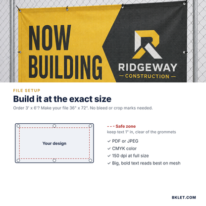 Banner file setup and safe zone