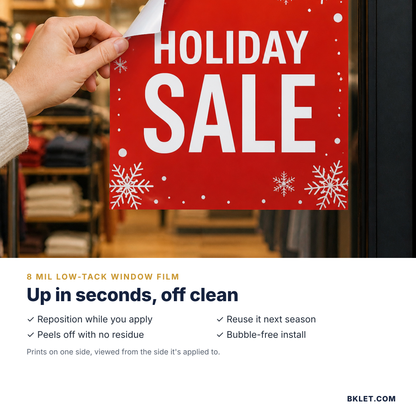 Reusable low-tack window cling