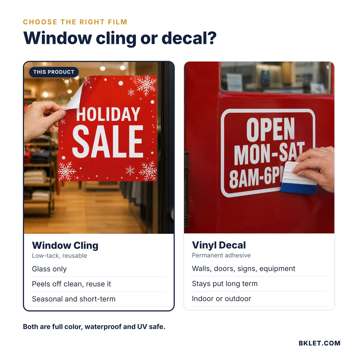 Window cling vs vinyl decal