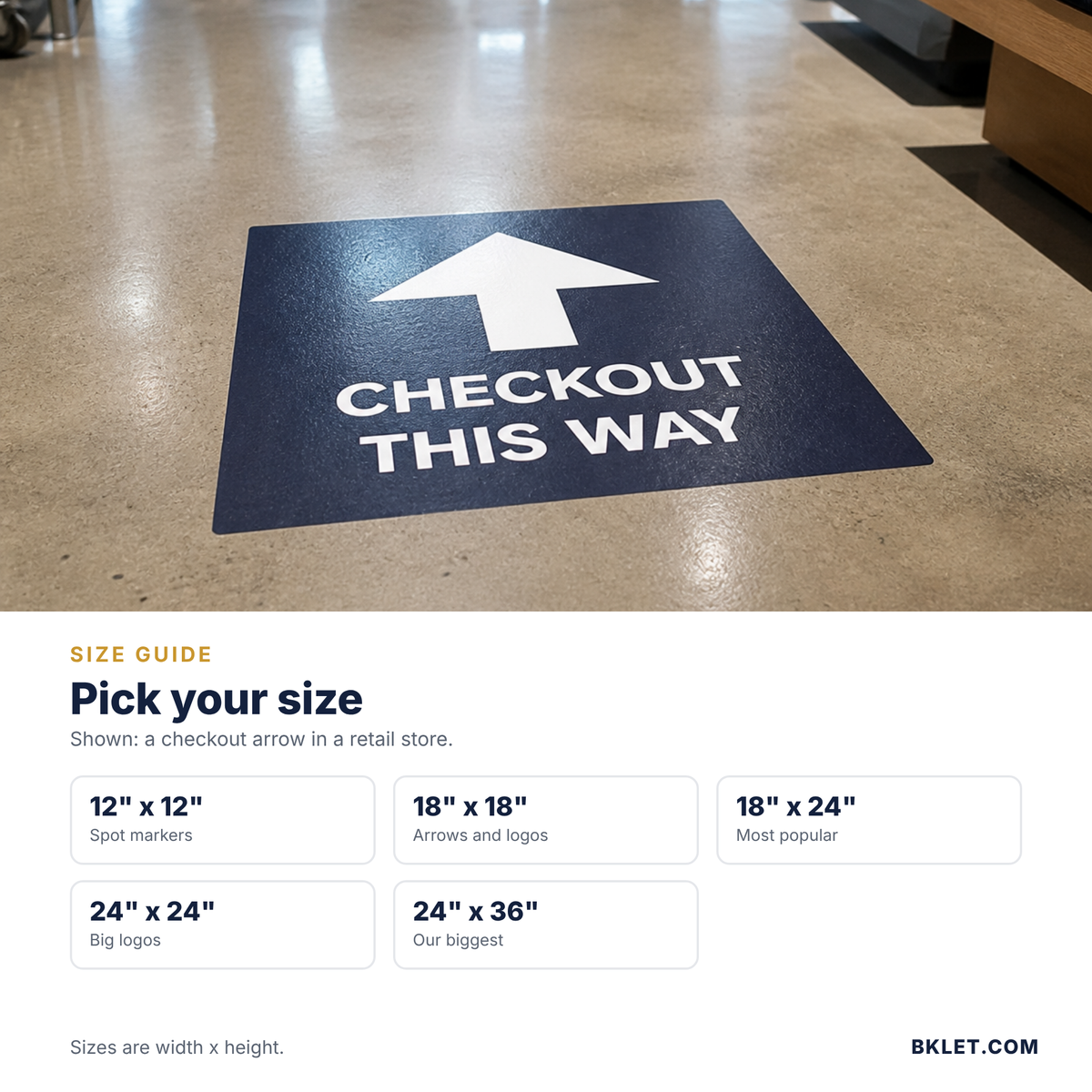 Floor graphic size guide